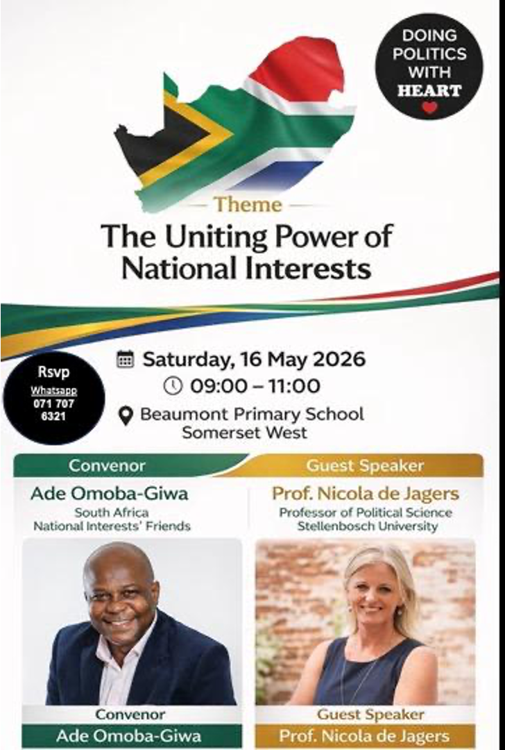 Open Talk event poster — The Uniting Power of National Interests, 16 May 2026